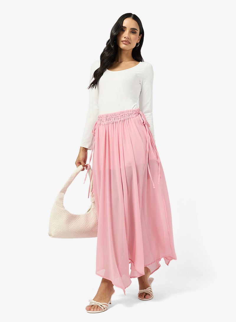 Ginger Pleated Assymetric Midi Skirt - Image 4